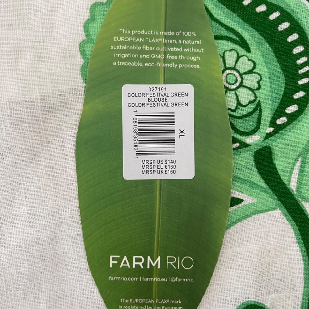 Farm Rio Green Festival Color Midi Skirt and Cropped Blouse Set Size XL. NWT - Picture 13 of 15